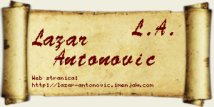 Lazar Antonović vizit kartica